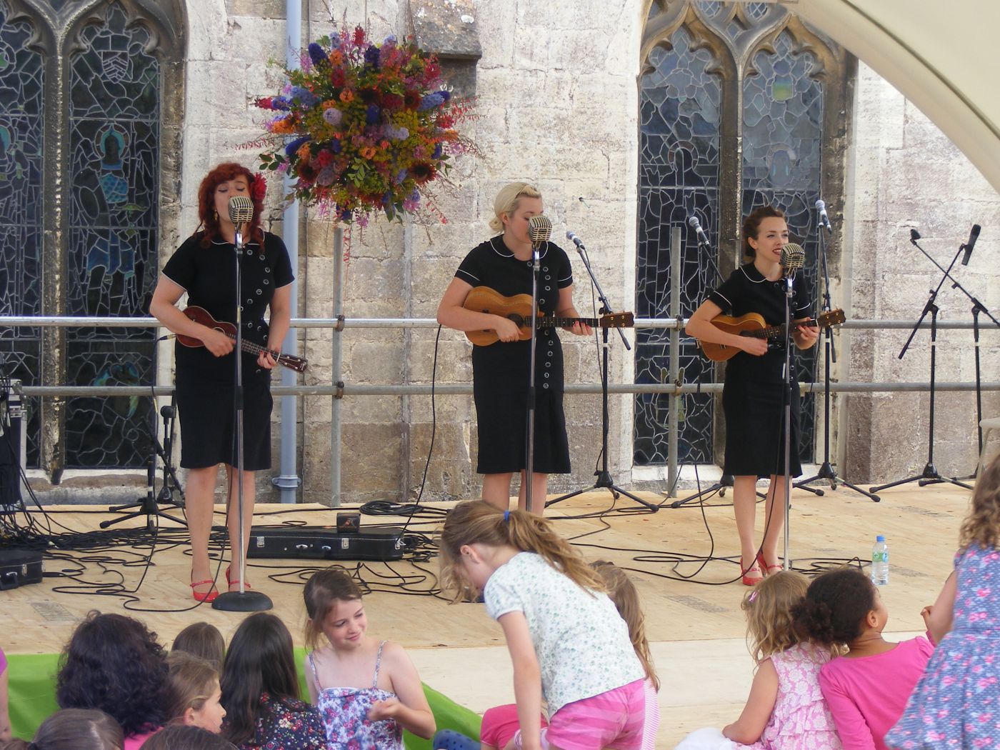 A photo of The Strumpettes from in front of the Churchyard stage